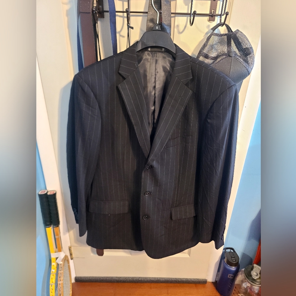Emanuel Ungaro 100% wool striped suit jacket - 44R